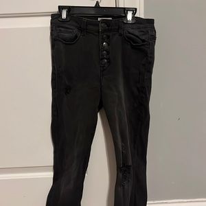 True Craft Black Distressed Skinny Jeans